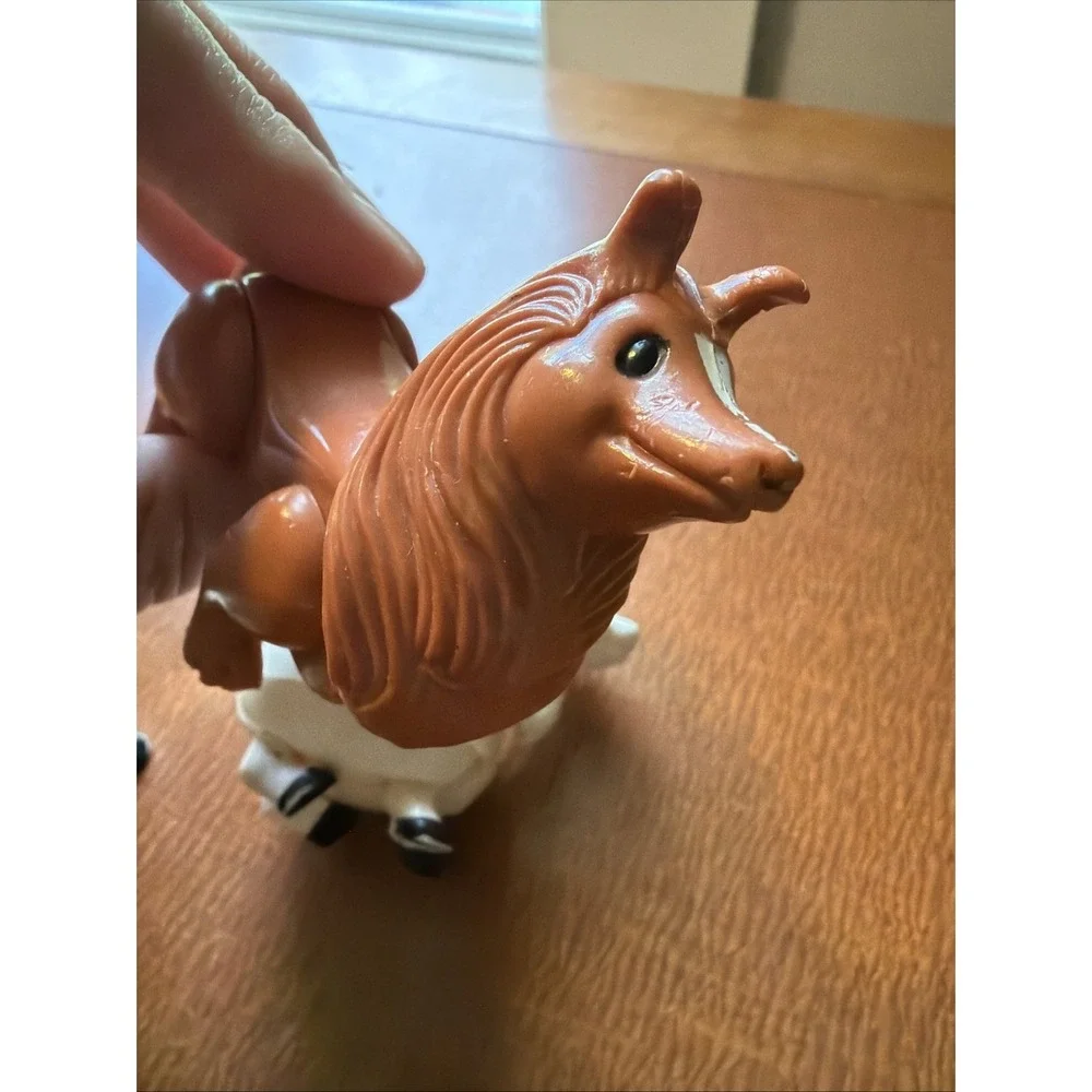 Vintage Playskool Lil Playmates Dog Collie Sheltie Red Brown‎ and Sheep 1970s